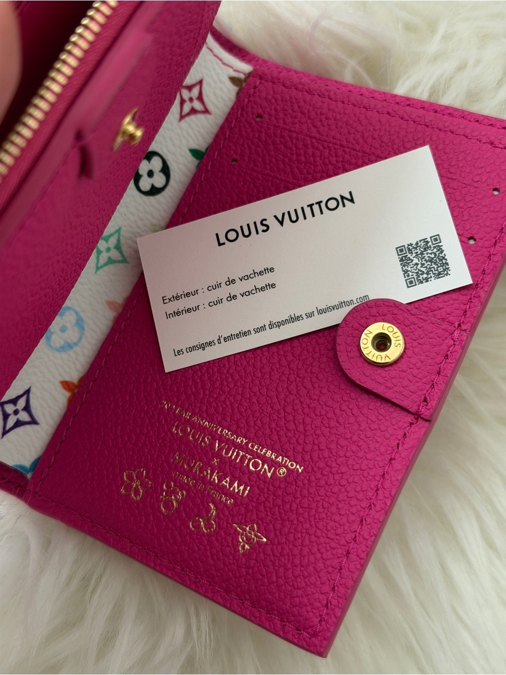 BNIB AUTH Louis Vuitton LV x TM Takashi Murakami Lisa Wallet Kawaii Pink - Picture 7 of 7
